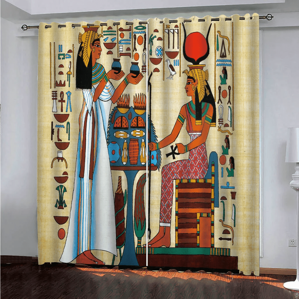 Ancient Egypt Window Curtains Retro Drapes Decor for Bedroom Living