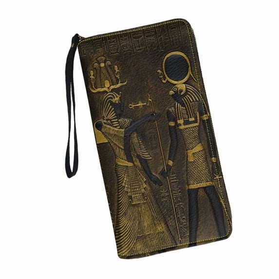 Ancient Egyptian Art Design Women Wallets Woman Casual Portable Girls Female Travel Purse Cartera De Cuero Para Mujer