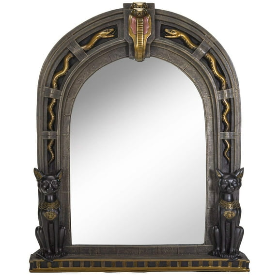 Pacific Giftware Ancient Egyptian Bastet Cobra Snake Figurine Home Decor Wall Plaque Mirror