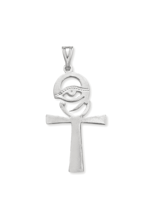 Ancient Egyptian Eye of Horus Ankh Cross Silver Pendant