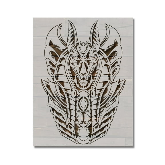 Ancient Egyptian God Anubis Stencil Template Reusable 8.5 x 11 Inches for Painting on Walls, Wood, Arts and Crafts by Stencilville