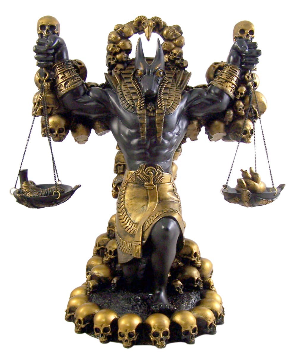 Ancient Egyptian God Anubis Black and Gold Resin Figurine