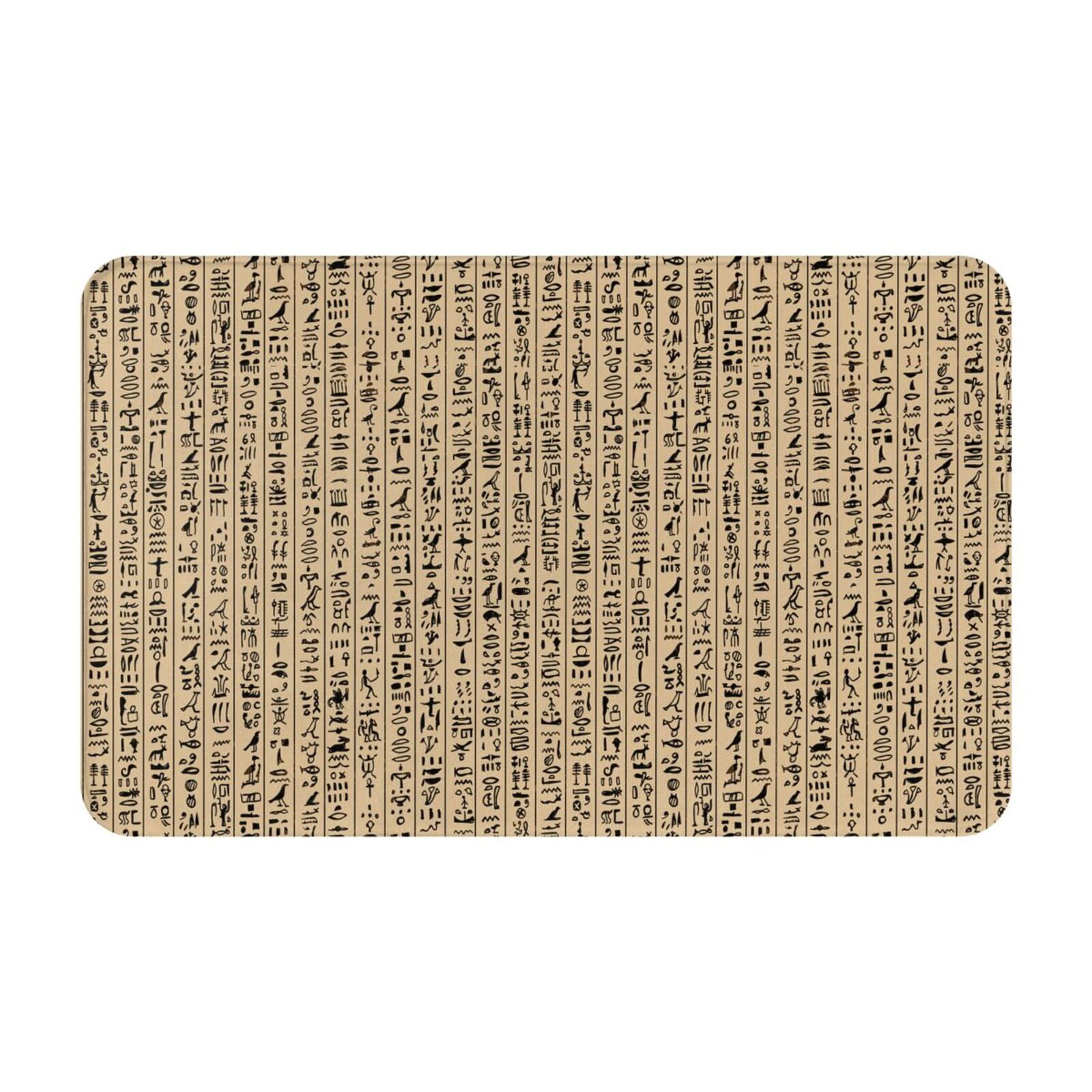 Ancient Egyptian Hieroglyphic Bathroom Rugs NonSlip Super Absorbent