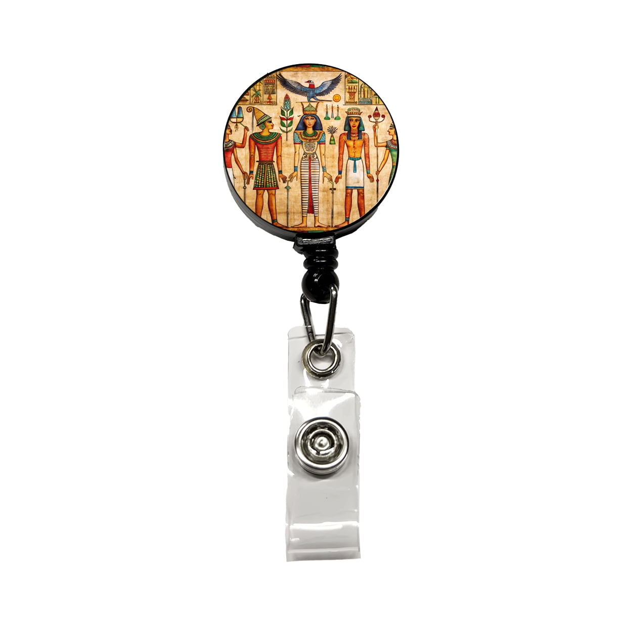 Ancient Egyptian Hieroglyphics Pharaohs Gods Retractable Reel ID Badge ...