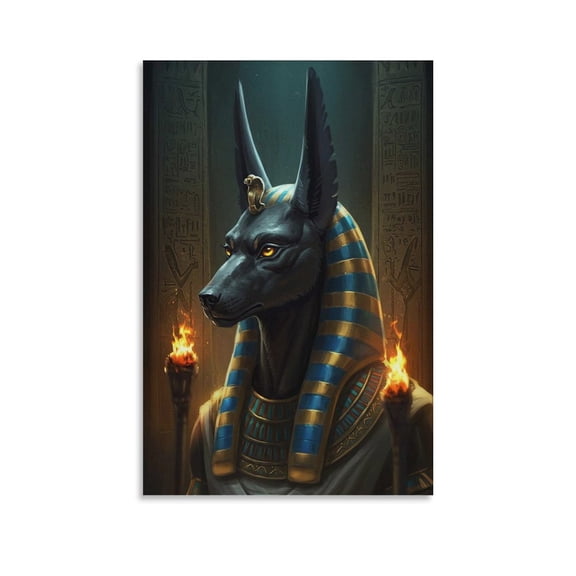 Ancient Egyptian Mythology Art Poster Anubis Jackal God of The Afterlife 2 Gifts Canvas Painting Poster Wall Art Decorative Picture Prints Modern Decor 24x36inch(60x90cm)