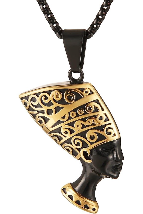 Ancient Egyptian Pharaoh Queen Nefertiti Pendant Necklace With 22+2 Inch Chain