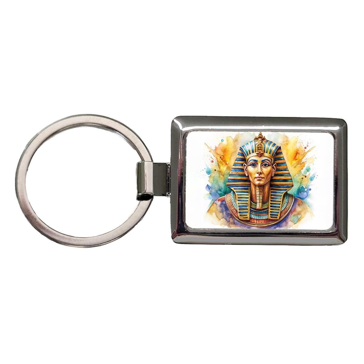 Ancient Egyptian Pharaoh Watercolor Metal Rectangle Keychain - Walmart.com