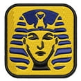 thumbnail image 1 of Ancient Egyptian Pharaoh with Crown Applique Multi-Color Embroidered Hook & Loop Patch - 2.0 Inch Mini, 1 of 5