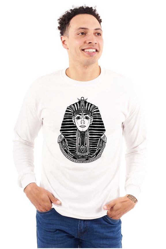 Ancient Egyptian Pyramid Pharaoh Long Sleeve TShirt Men Women Brisco Brands S
