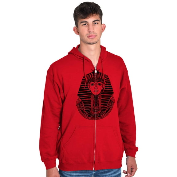 Ancient Egyptian Pyramid Pharaoh Zip Up Hoodie Men's Women's Brisco Brands L