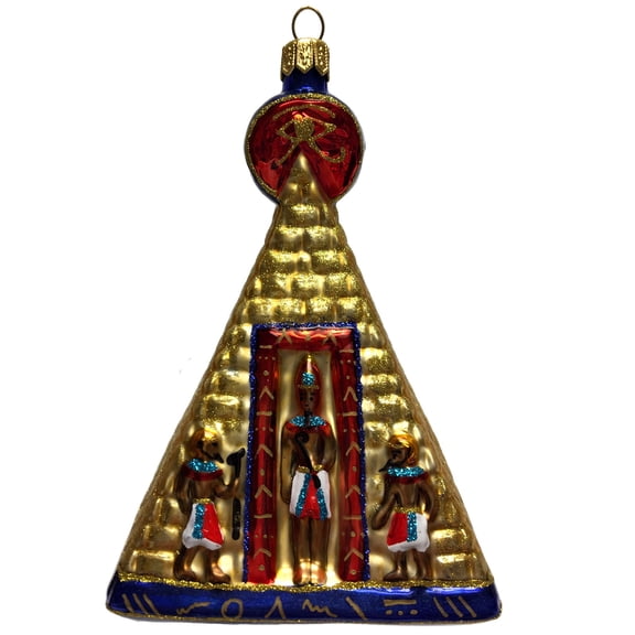 Ancient Egyptian Pyramid Polish Glass Christmas Tree Ornament Egypt Travel