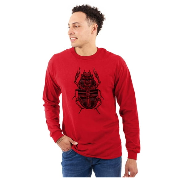 Ancient Egyptian Scarab Beetle Long Sleeve TShirt Men Women Brisco Brands L