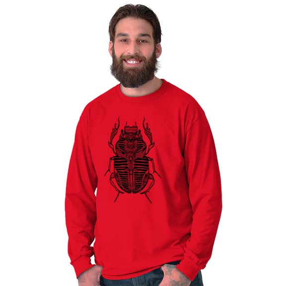 Ancient Egyptian Scarab Beetle Long Sleeve TShirt Men Women Brisco Brands M