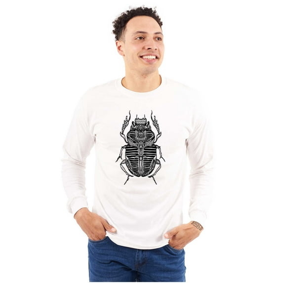 Ancient Egyptian Scarab Beetle Plus Size Long Sleeve Graphic Tee Shirt Brisco Brands 2X