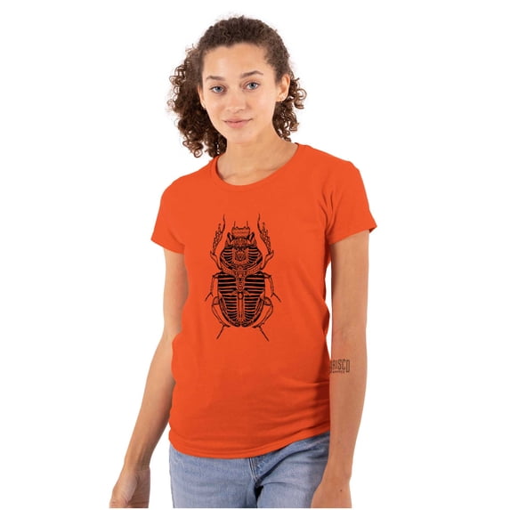 Ancient Egyptian Scarab Beetle Womens Fitted Plus Size Graphic Tee Brisco Brands 2X