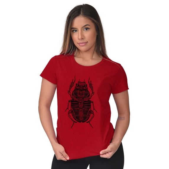 Ancient Egyptian Scarab Beetle Womens Slim Fit Graphic Tee Brisco Brands X