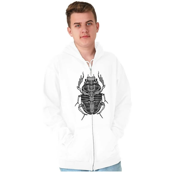Ancient Egyptian Scarab Beetle Zip Up Hoodie Men's Women's Brisco Brands S