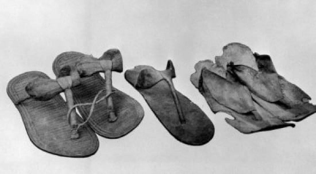 Ancient Egyptian Shoes Papyrus and Leather Sandals Canvas Art - (24 x 36)