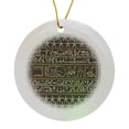 thumbnail image 1 of 3drose, Ancient Egyptian Symbols Pattern Hieroglyphics Dark Egypt Art Decor, Circle Porcelain Ornament, 1 of 7
