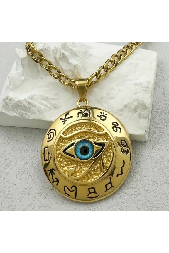 Ancient Egyptian The Eye of Horus Pendant Necklace Hip Hop Men's Accessory The Eye Of Horus Eagle Head God Eye Necklace jewelry men necklace stack