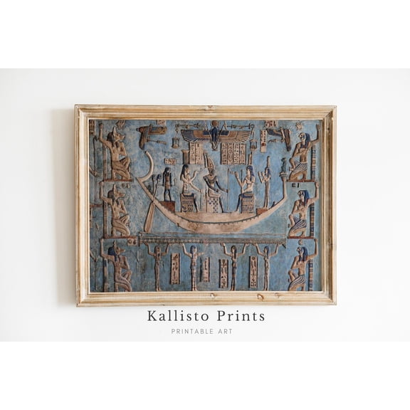 Ancient Egyptian Wall Art, Historical Hieroglyphic Relief Print Poster, Pharaoh and Gods Decor, Print Poster Egyptian Art for Home, Size 12x18 UNFFRAMED F03.1.6l1889