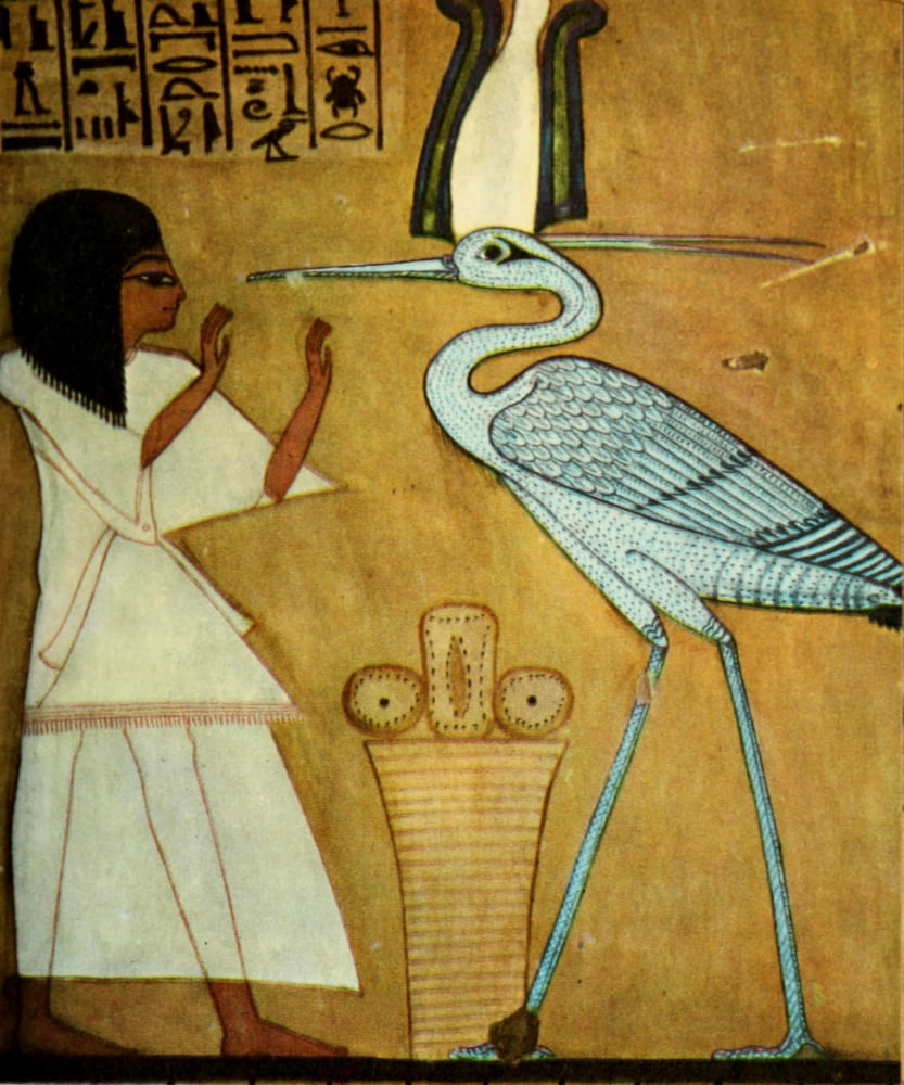 Ancient Egyptian Wall Paintings 1956 How to change oneself into a Phoenix Canvas Art - (24 x 36)