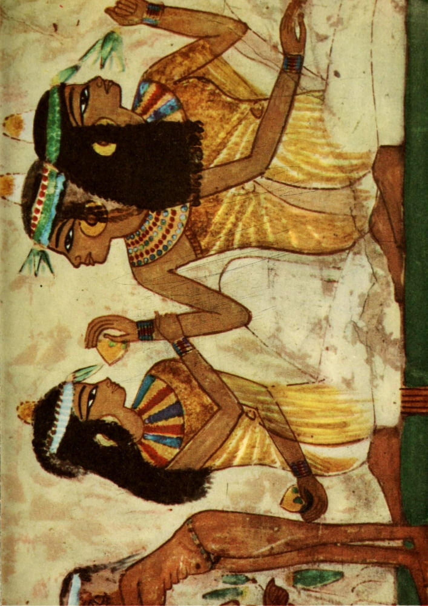 Ancient Egyptian Wall Paintings 1956 Tomb of Nakht Banqueting scene 1 Canvas Art - (24 x 36)