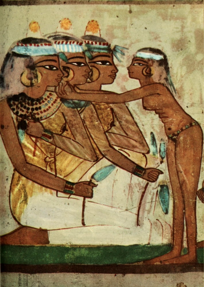 Ancient Egyptian Wall Paintings 1956 Tomb of Nakht Banqueting scene 2 Canvas Art - (18 x 24)