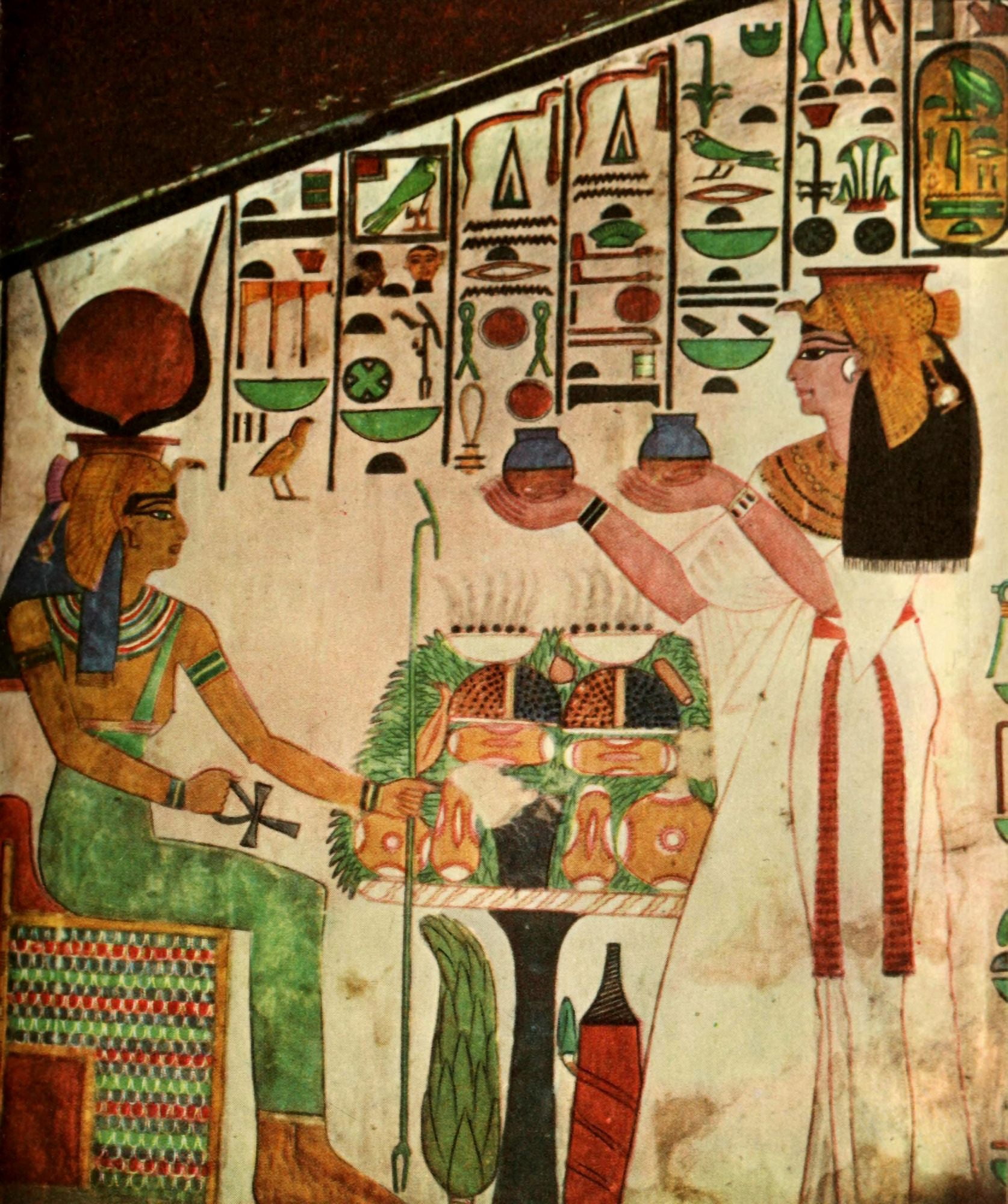 Ancient Egyptian Wall Paintings 1956 Tomb of Queen Nefertari Canvas Art -  (24 x 36)