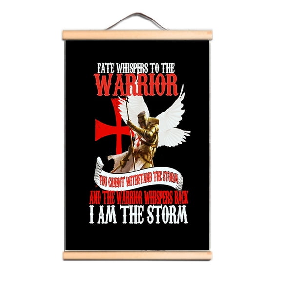 Ancient European Crusader Warrior Banner Wall Hanging Cloth Knights Templar Posters and Prints Canvas Painting Wall Decor Flag 0,Multicolor,23.5X35.4 inches