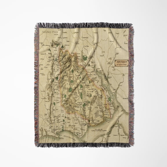 Ancient Fantasy Map, Woven Blanket