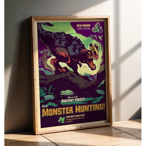 Ancient Forest Landscape Art - Monster Hunting Inspired Gamer Poster 8x12 UNFRAMDE