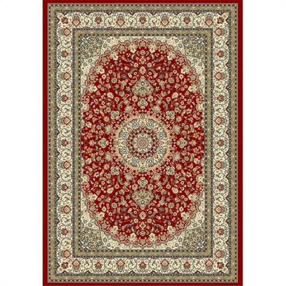 Ancient Garden 9 ft. 2 in. x 12 ft. 10 in. 57119-1414 Rug - Red/Ivory