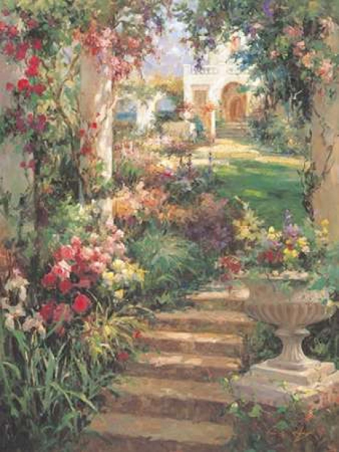 Ancient Garden Urn Canvas Art - Vail Oxley (22 x 28)