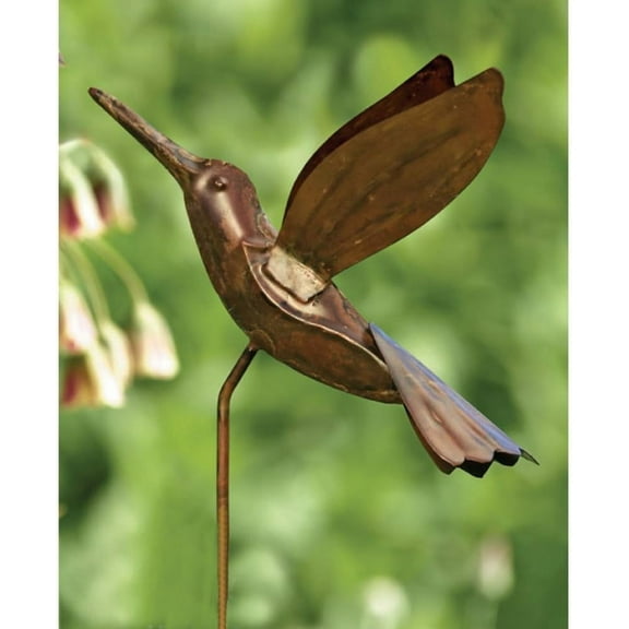 Ancient Graffiti Flamed Copper Hummingbird Garden Ornament