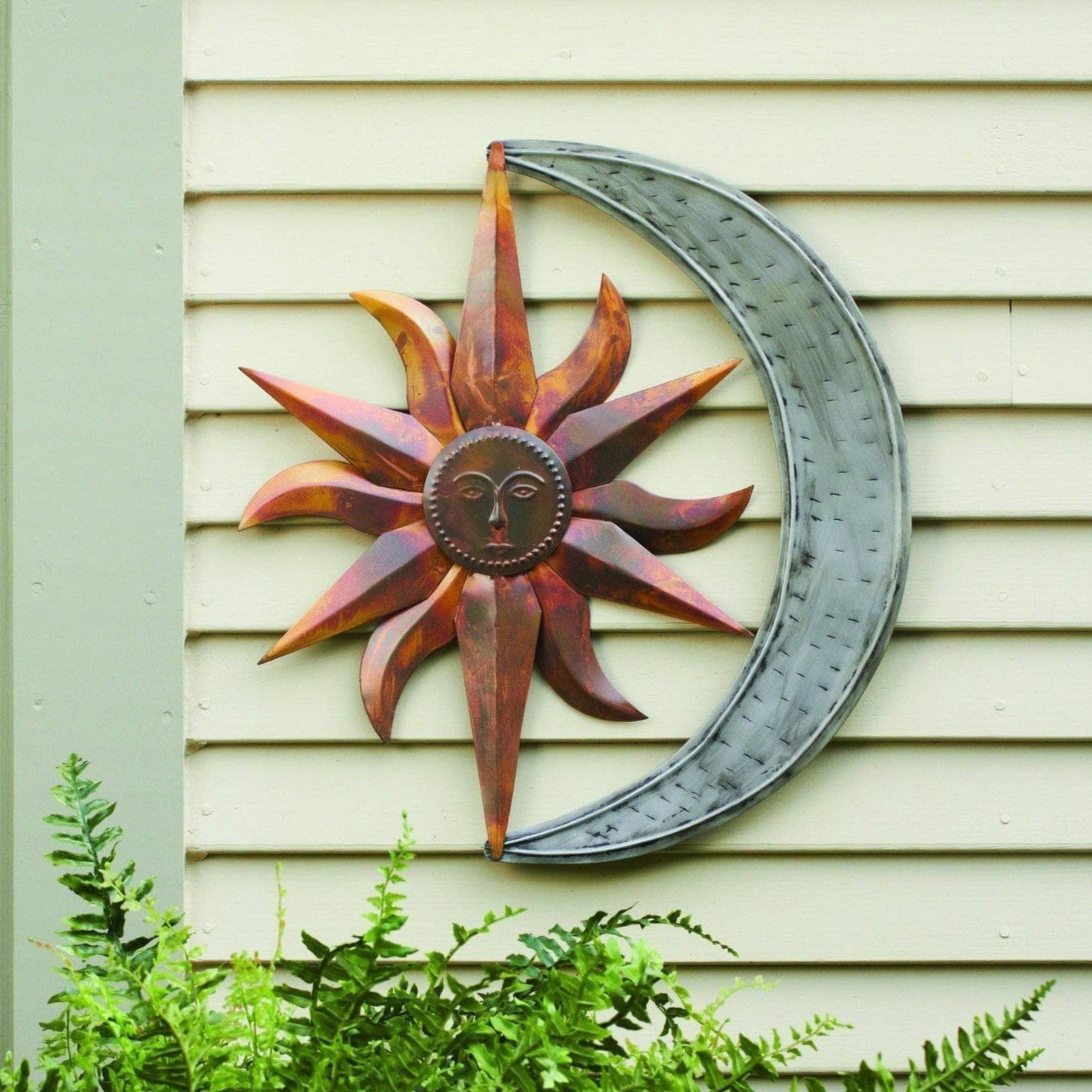 Copper and Silver Metal Celestial Wall Art, 18.25" x 19"