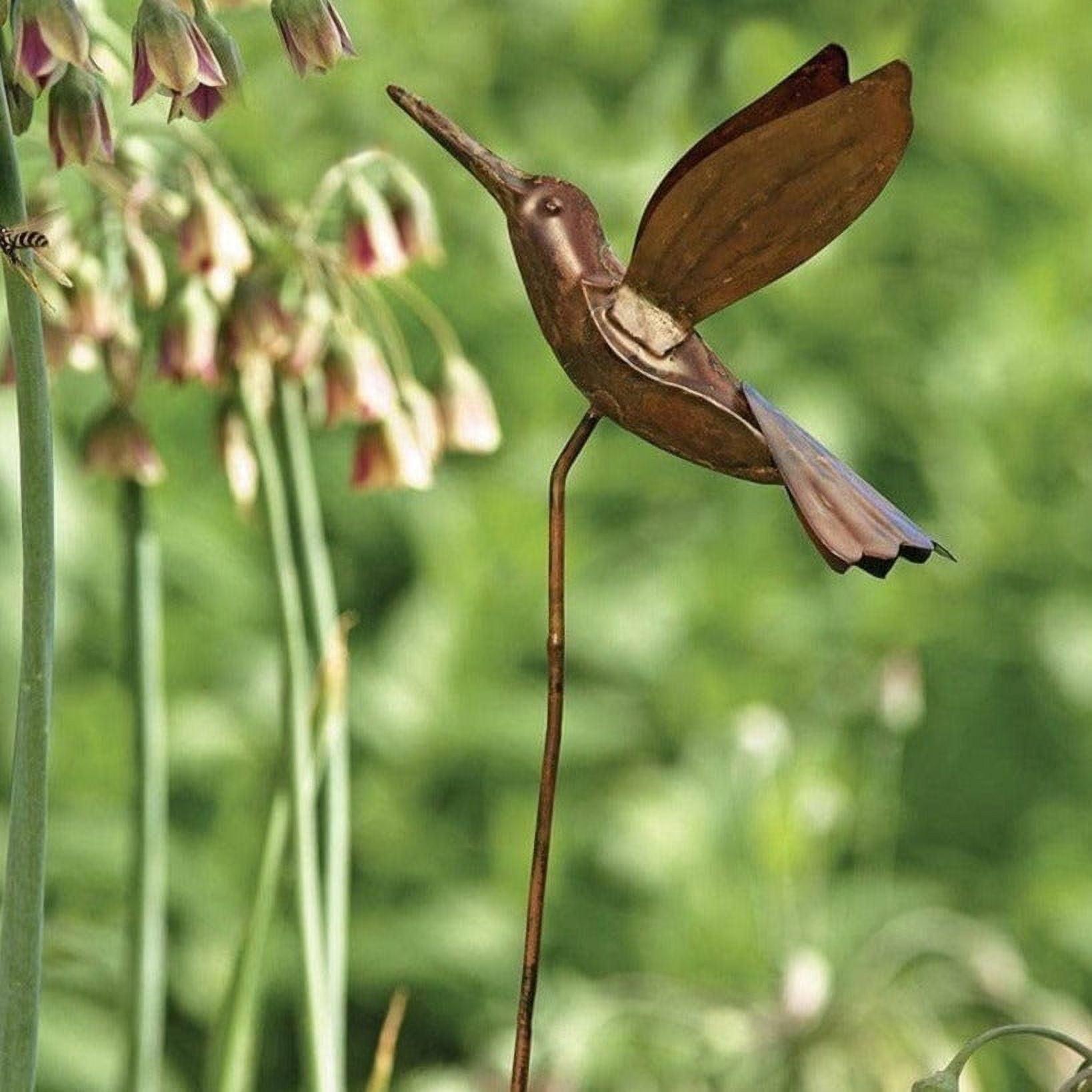 Flamed Copper Hummingbird Garden Stake, 30-Inch