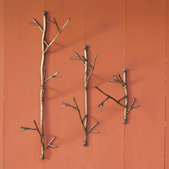 Ancient Graffiti Twig Hanging Hook, Gray, 8.75"H