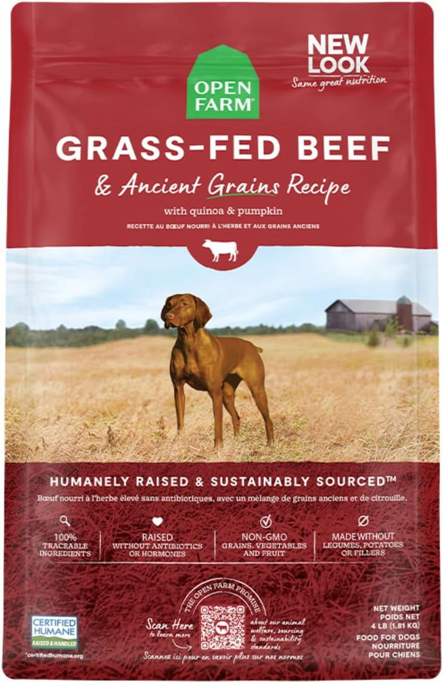 Ancient Grains Dry Dog Food, Humanely Raised Meat Recipe with Wholesome
