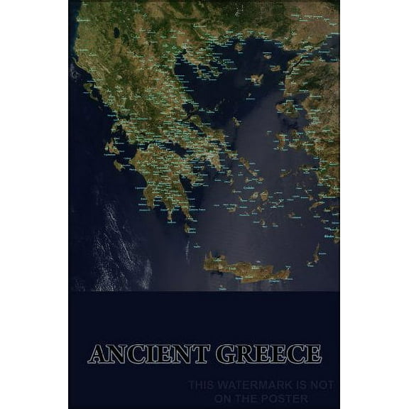 Ancient Greece Map - 24"x36" Poster