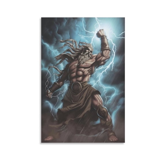 Ancient Greek God Zeus Poster Art Poster Canvas Painting Decor Wall Print Photo Gifts Home Modern Decorative Posters 12x18inch(30x45cm)
