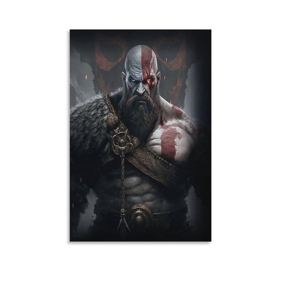 Ancient Greek Gods Poster Kratos The Ghost of Sparta Canvas Poster Wall Art Picture Prints Hanging Photo Gift Decor Home Posters Artworks 08x12inch(20x30cm)