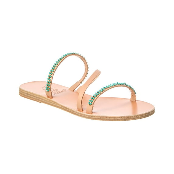 Ancient Greek Sandals Apli Polytimi Leather Sandal, 39, Blue