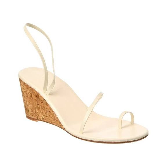 Ancient Greek Sandals Chora Mid Wedge Leather Sandal, 39, White