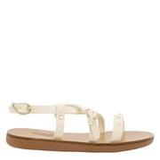 Ancient Greek Sandals Kids Off White Leather Soft Pearl Sandals, Brand Size 33 (1.5 Little Kids)
