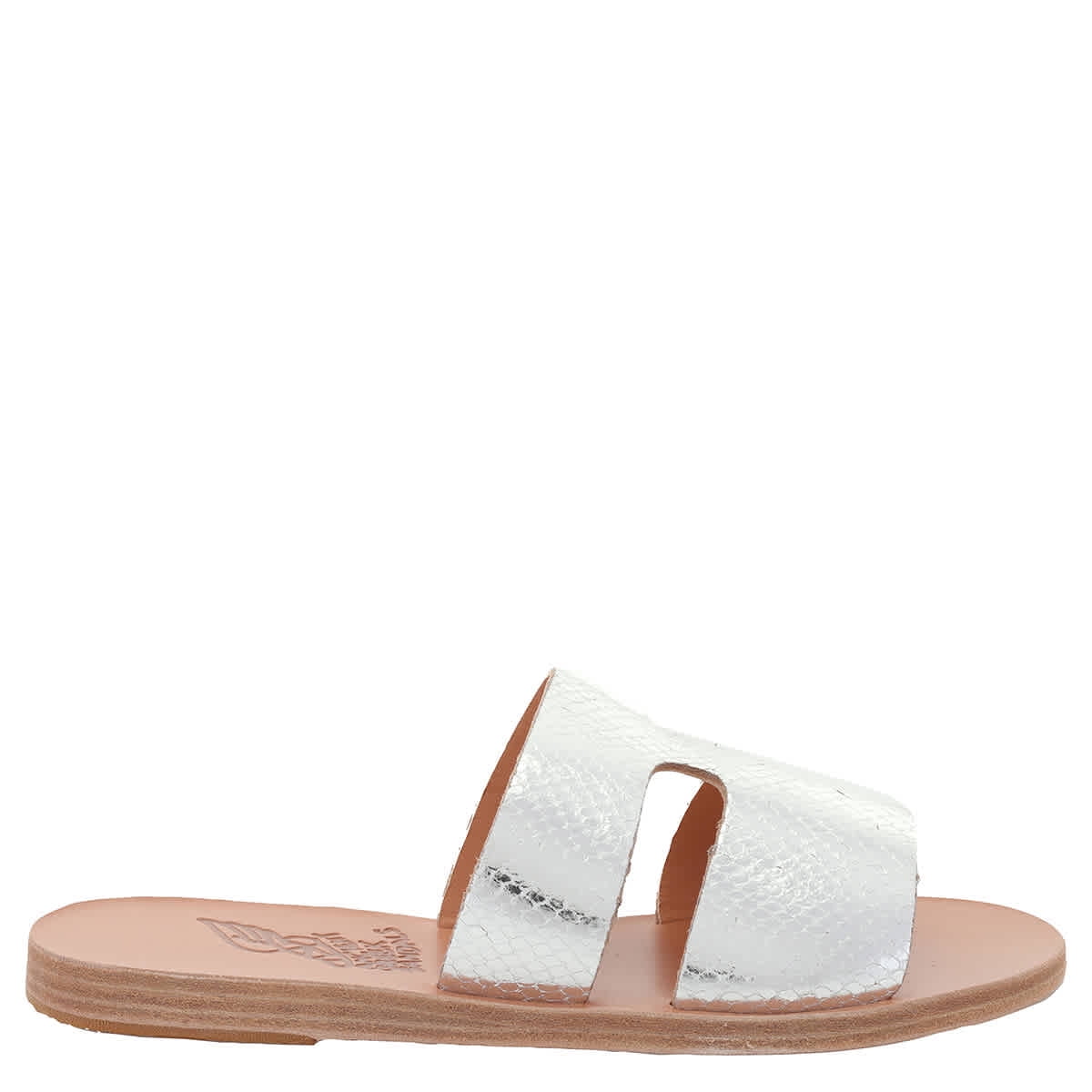 Ancient Greek Sandals Ladies Argento Apteros Flat Sandals, Brand 