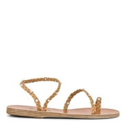 Ancient Greek Sandals Ladies Natural Eleftheria Pearls Flat Sandals, Brand Size 37 ( US Size 7 )