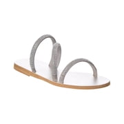 Ancient Greek Sandals Polytimi Diamante Suede Sandal, 39, Silver