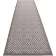 thumbnail image 1 of Ancient Greek Style Meander Base Design Grey Color Rug Runner Printed Slip Resistant Rubber Back Latex Runner Rug (Grey, 1'11" x 7'), 1 of 8