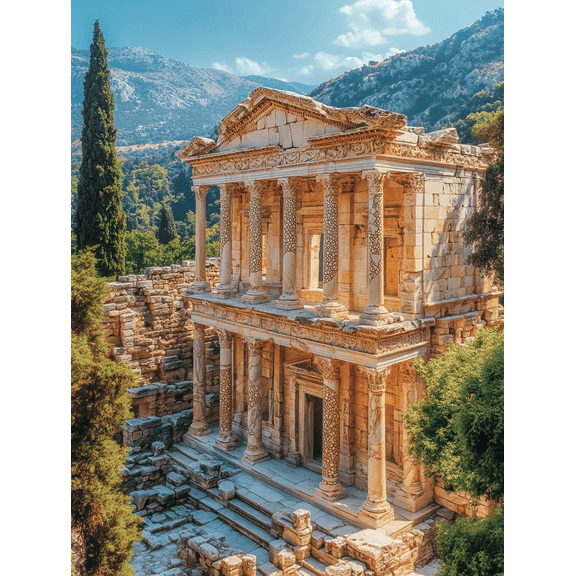 Ancient Greek Temple Canvas Print/Wall ArtSuitable for Living RoomBedroomOfficeStudyHotel Decoration